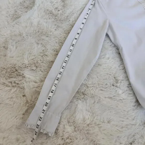 J.Crew Button Down Shirt Size 4 Cotton Ruffle Collar Long Sleeve Classic - Picture 7 of 7